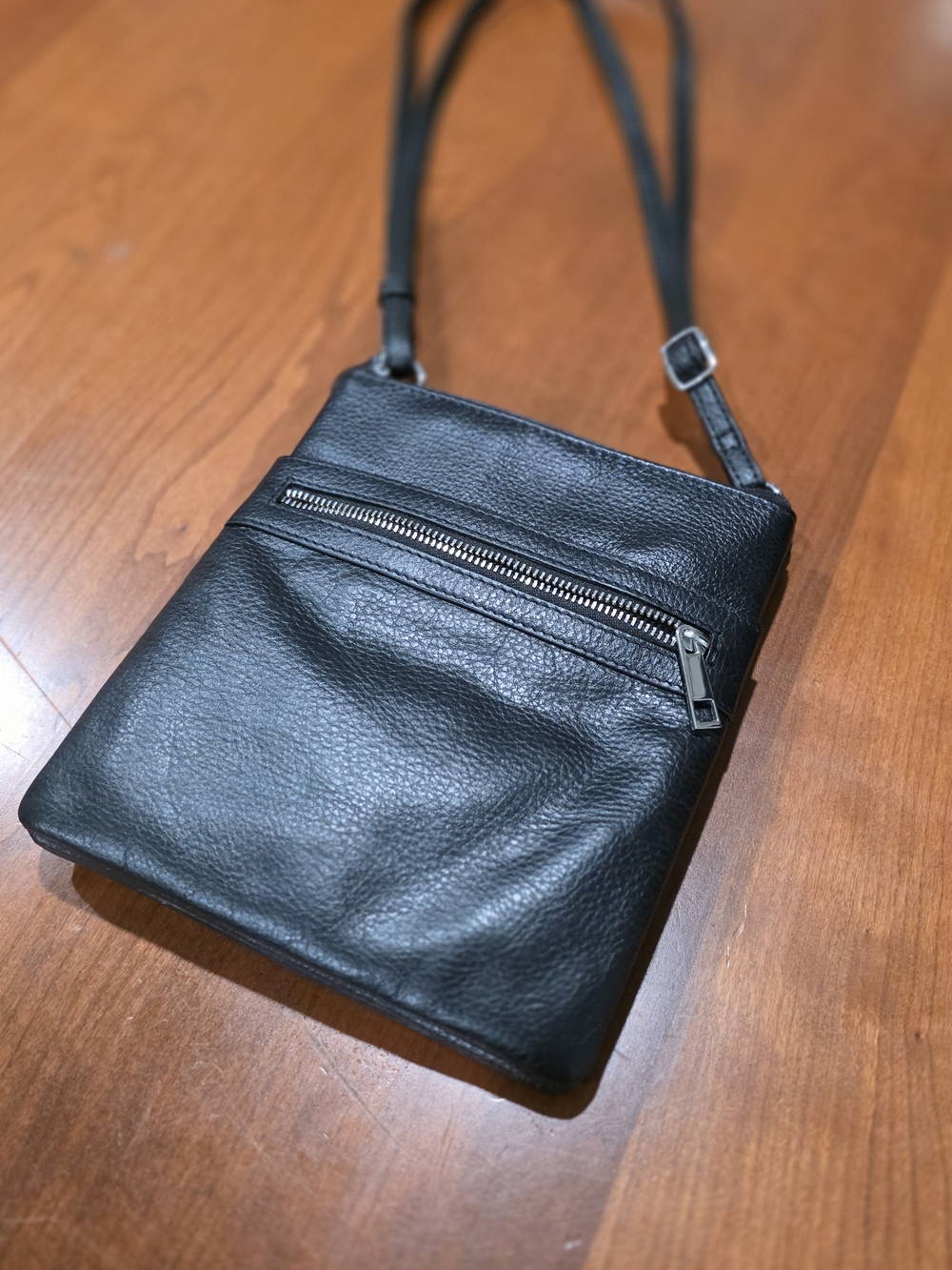 Classic Black Leather Crossbody Bag
